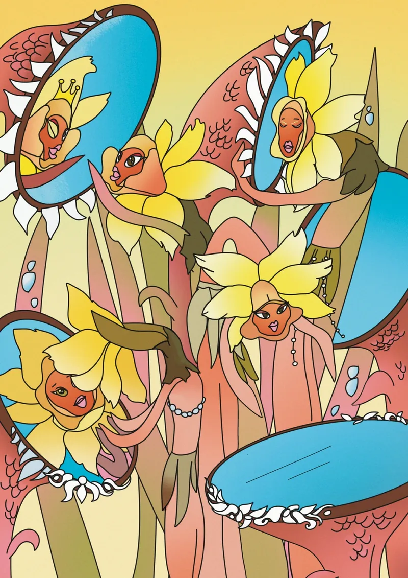 Daffodil illustrated as a person