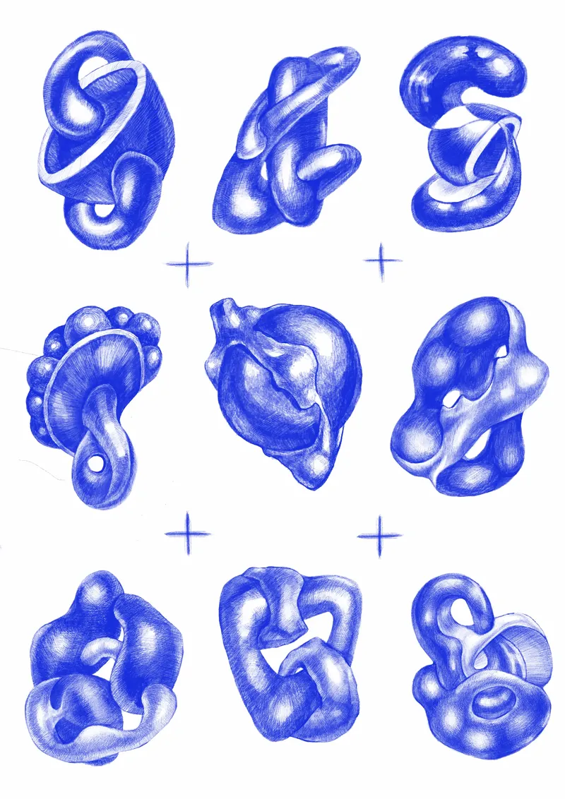 Abstract biomorphic form study print